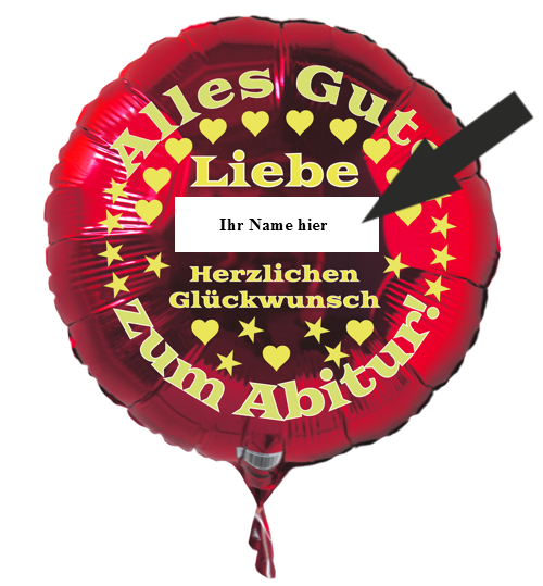 personalisierter Luftballon zum Abitur