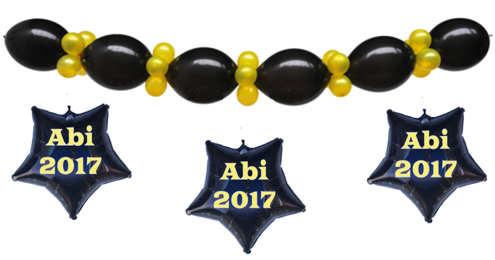 Ballongirlande zum Abiball: Abi 2017