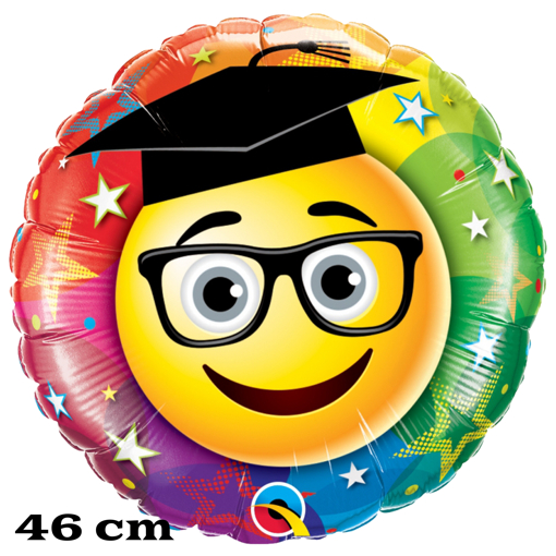 Luftballon zum Abitur Smiley Graduate