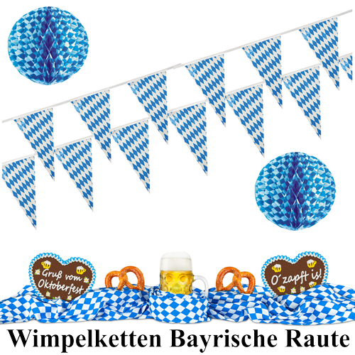 Wimpelkette Oktoberfest Bayrische Raute